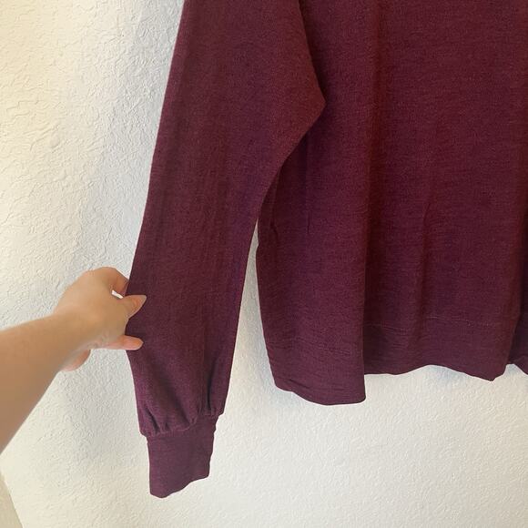 Sundry Sweatshirt Womens 2 Medium Burgundy Maroon Space Dye Crewneck Pullover - Picture 3 of 10